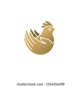 vector chicken logo on white background