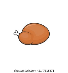 Vector chicken meat icon in cartoon style. The vector illustration icon can be used for a food app, website or part of a restaurant logo.