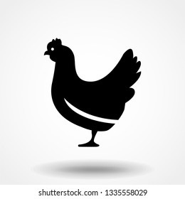 vector chicken silhouette isolated on white background