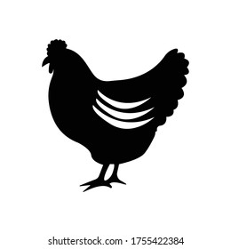 vector chicken silhouette isolated on white background