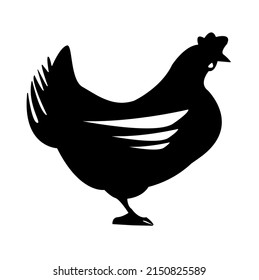 vector chicken silhouette isolated on white background