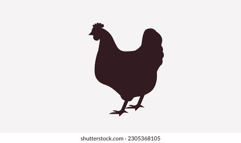 Vector chicken. Silhouette isolated on white background