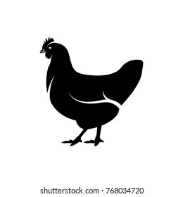 vector chicken silhouette isolated on white background