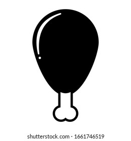 vector chicken thigh vector for restaurant logo icons, packaging, posters, banners and others. chicken legs with black and white background graphic design
