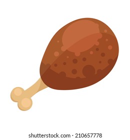 Vector Chicken Turkey Leg Icon