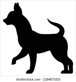 Vector Chihuahua dog breed silhouette isolated on white background