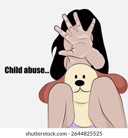Mensagem de reconhecimento de abuso infantil vetorial.