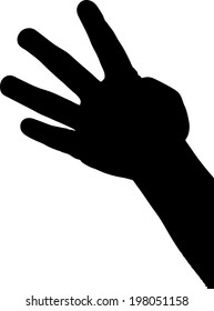 Vector Child Hands Silhouette - Four Fingers