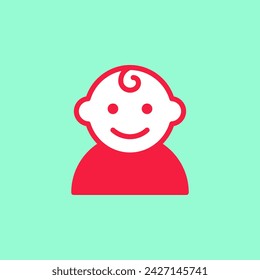 Vector child icon. Happy smile children pictogram. Modern kids symbol illustration. Minimal baby face sign template