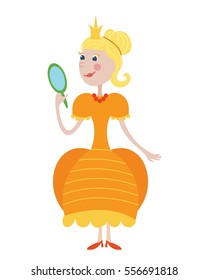 Vector child illustration. Cartoon style. Fairy tale princess for girls