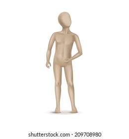 Vector Child Mannequin Isolated on White Background