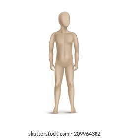 Vektorillustration-Kindermannequin einzeln auf weißem Hintergrund