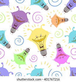 Vector child seamless bulb pattern