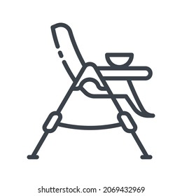 Icono de línea infantil vectorial aislado en fondo transparente. Señal de tracción para bebés