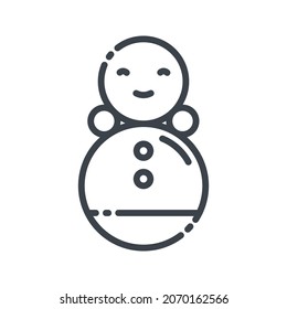 Vector childhood line icon isolated on transparent background. Tumbler toy sign