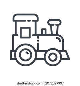 Vector childhood line icon isolated on transparent background. Baby choo choo train sign