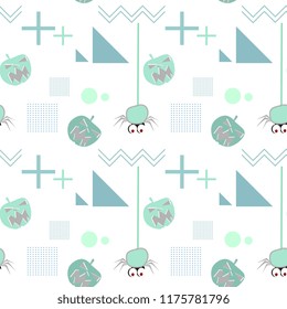 Vector childish drawing of halloween creature pastel multicolor seamless pattern for baby fashion print and wrapping. New popular style background funny monster.