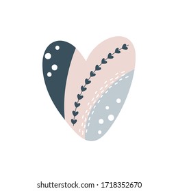 Vector Corazón dibujado a mano infantil. Creativo elemento escandinavo de diseño para tela, envoltura, textil, papel pintado, vestimenta.ilustración.