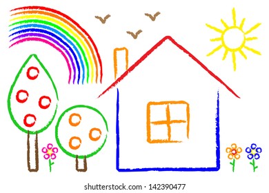 Vector childish painting