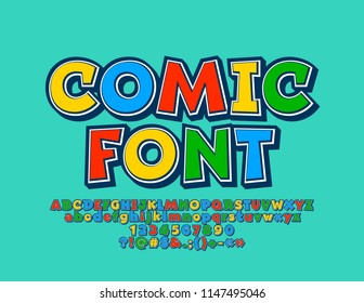 Vector Childish set of Alphabet. Playful Comic Font 