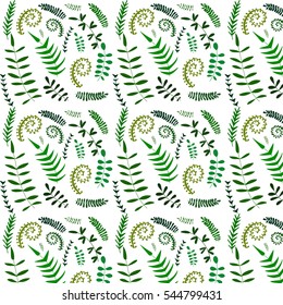 Vector childlike pattern with different miracle spring and summer plants usually grown in gardens. Decoration for floristry theme, design element, naive art, textile, wrapping paper image.