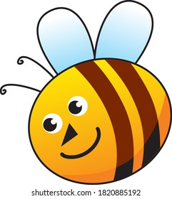 vector children illustration flying bee funny