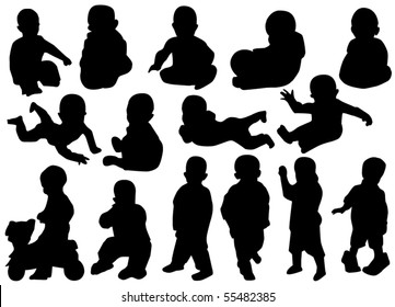 vector children silhouettes