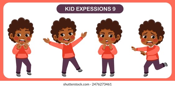 vector of children with various expressions. Good for application in various design and other promotional needs