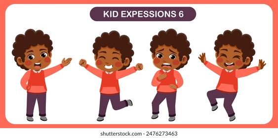 vector of children with various expressions. Good for application in various design and other promotional needs