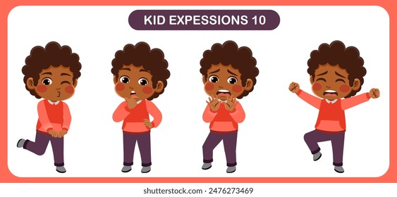 Vektorgrafik von Kindern mit verschiedenen Ausdrücken. Gut für die Anwendung in verschiedenen Design- und anderen Werbebedürfnissen