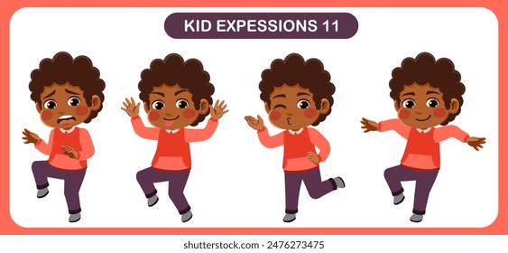 vector of children with various expressions. Good for application in various design and other promotional needs