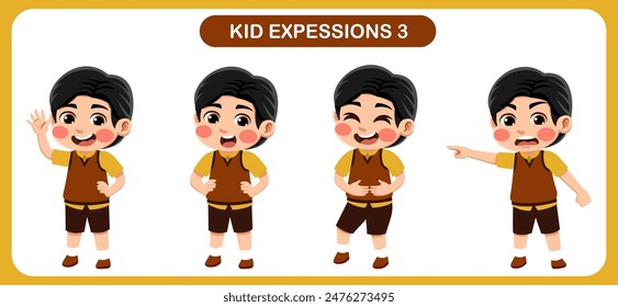 vector of children with various expressions. Good for application in various design and other promotional needs