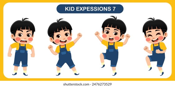Vektorgrafik von Kindern mit verschiedenen Ausdrücken. Gut für die Anwendung in verschiedenen Design- und anderen Werbebedürfnissen