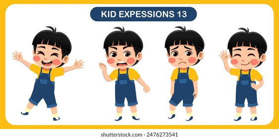 vector of children with various expressions. Good for application in various design and other promotional needs