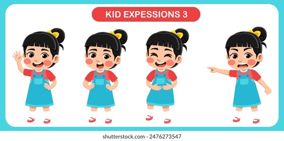 vector of children with various expressions. Good for application in various design and other promotional needs