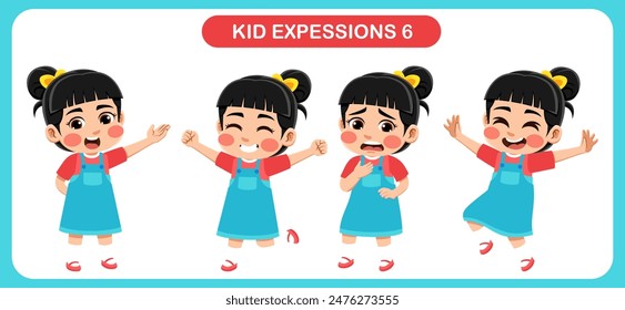 vector of children with various expressions. Good for application in various design and other promotional needs