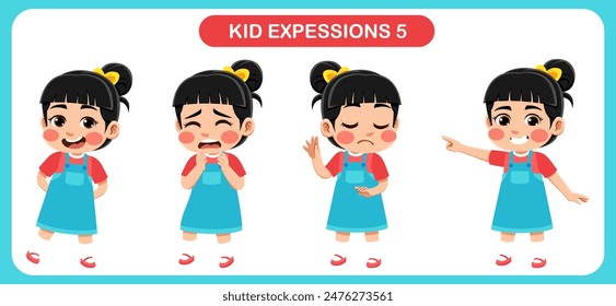 vector of children with various expressions. Good for application in various design and other promotional needs