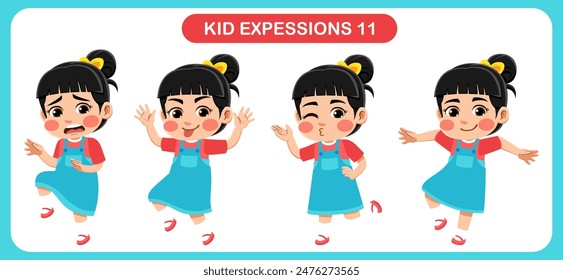 vector of children with various expressions. Good for application in various design and other promotional needs