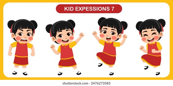 vector of children with various expressions. Good for application in various design and other promotional needs