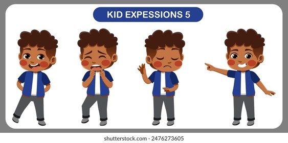 vector of children with various expressions. Good for application in various design and other promotional needs