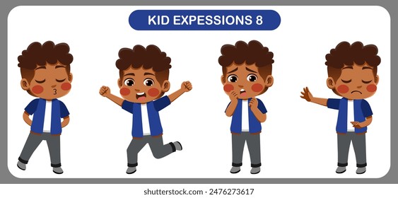 vector of children with various expressions. Good for application in various design and other promotional needs