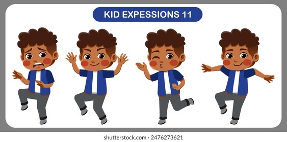 Vektorgrafik von Kindern mit verschiedenen Ausdrücken. Gut für die Anwendung in verschiedenen Design- und anderen Werbebedürfnissen
