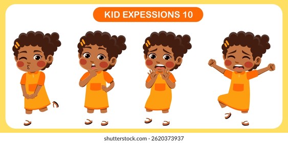 vector of children with various expressions. Good for application in various design and other promotional needs