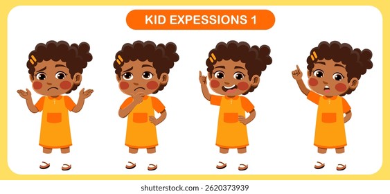 vector of children with various expressions. Good for application in various design and other promotional needs