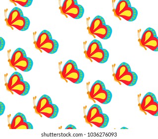 vector, children's background with butterflies