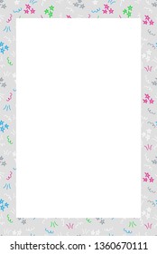Vector children's background. Frame with children's scribbles. Design element for textiles, clothing, printing, packaging and other uses.