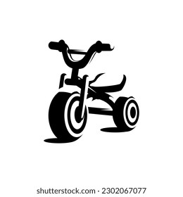 vector children's bicycle with three wheels on a white background