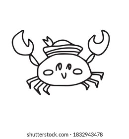 Vector children's design for greeting cards, banners.Stickers'.Funny crab