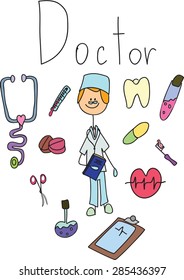 Vektorkinderdoodle des Arztes