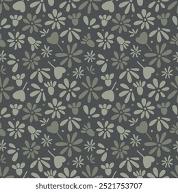 Vector garabato de los niños en el estilo de las flores de hojas y árboles, patrón sin fisuras hermoso fondo de Fondo de pantalla pastel